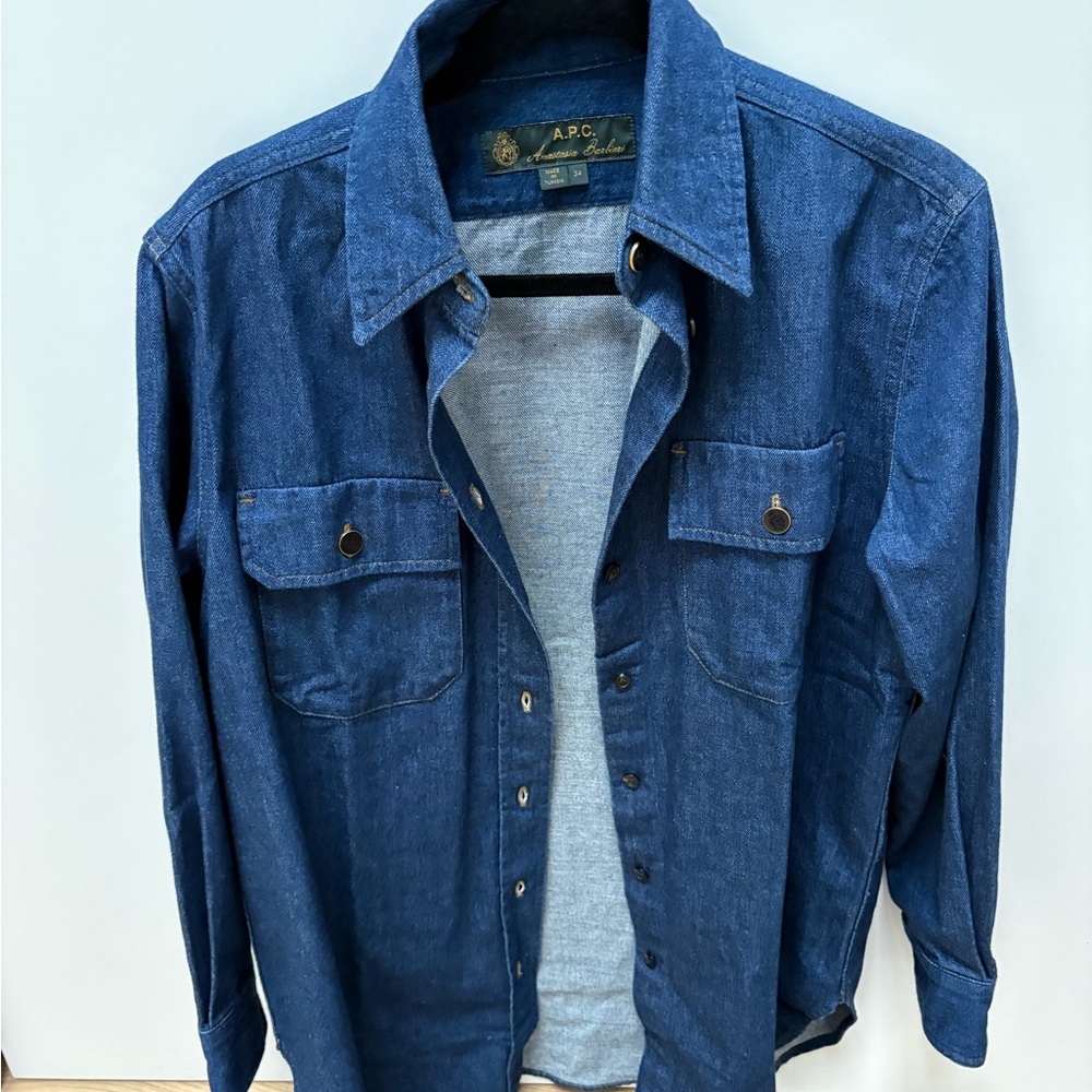 A.P.C. Dark Indigo Denim button down Shirt Jacket XS/S 2/4 FR 34